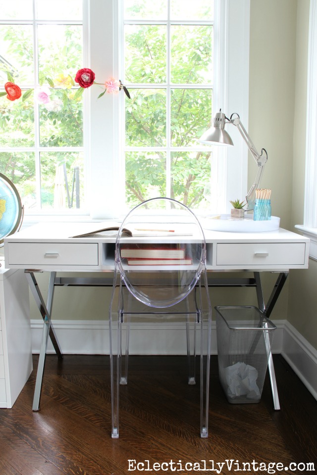 Love the modern computer desk with ghost chair kellyelko.com