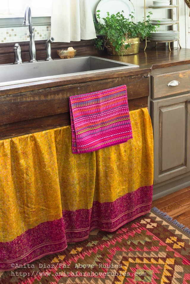 DIY wood countertops and love the simple wire towel holder kellyelko.com