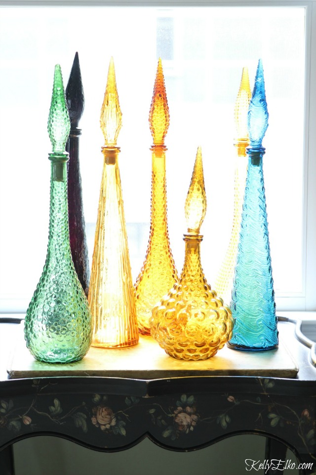 Collection of vintage Italian mid century decanters kellyelko.com
