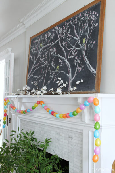 Spring Chalkboard Mantel - Kelly Elko