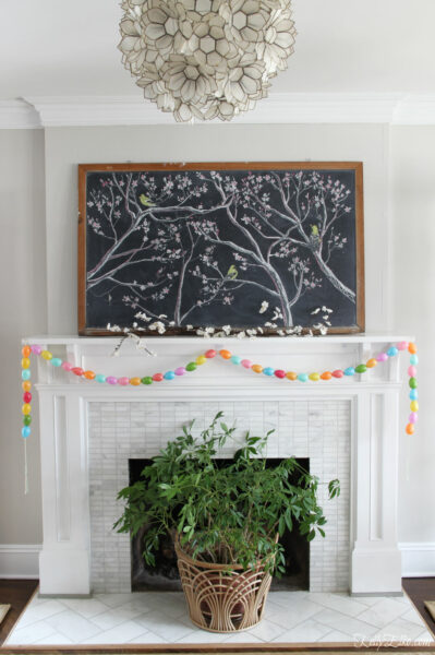 Spring Chalkboard Mantel - Kelly Elko