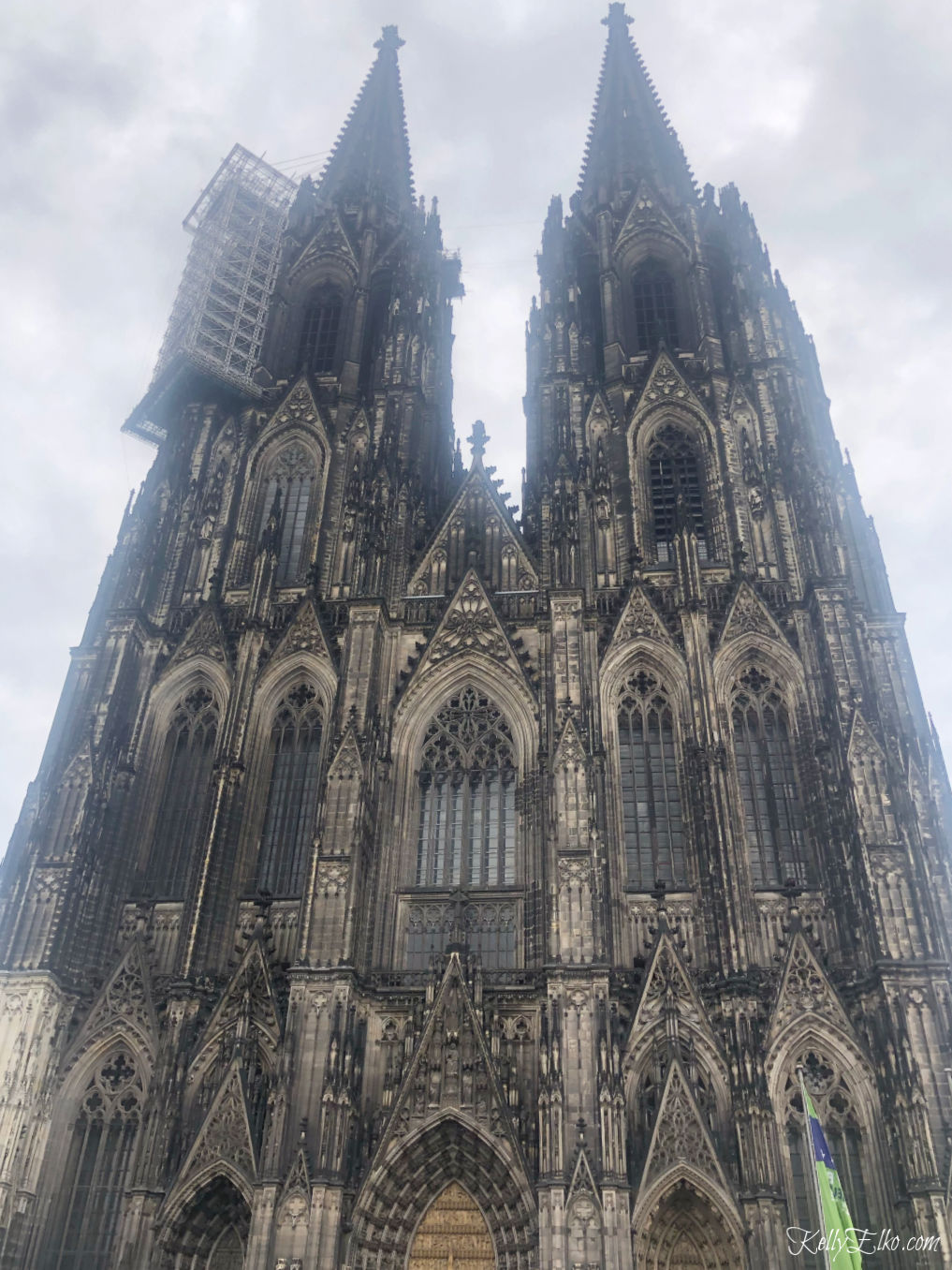 the massive Cologne Cathedral in Cologne Germany is a UNESCO World Heritage site kellyelko.com #colognegermany #colognecathedral #travel #rhineriver #travelblogger #europevacation