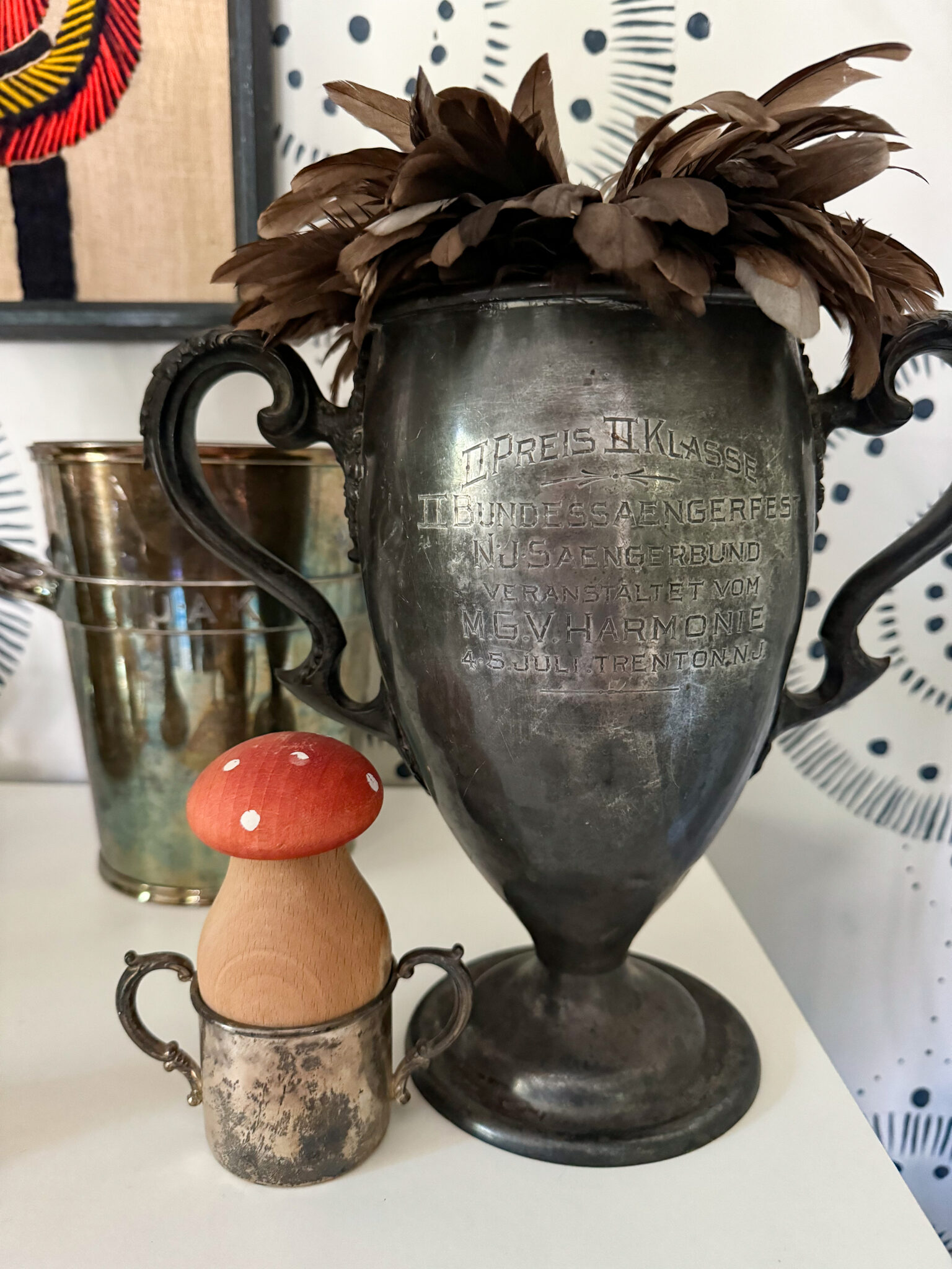 How to Decorate with Trophies and Vintage Loving Cups - Kelly Elko